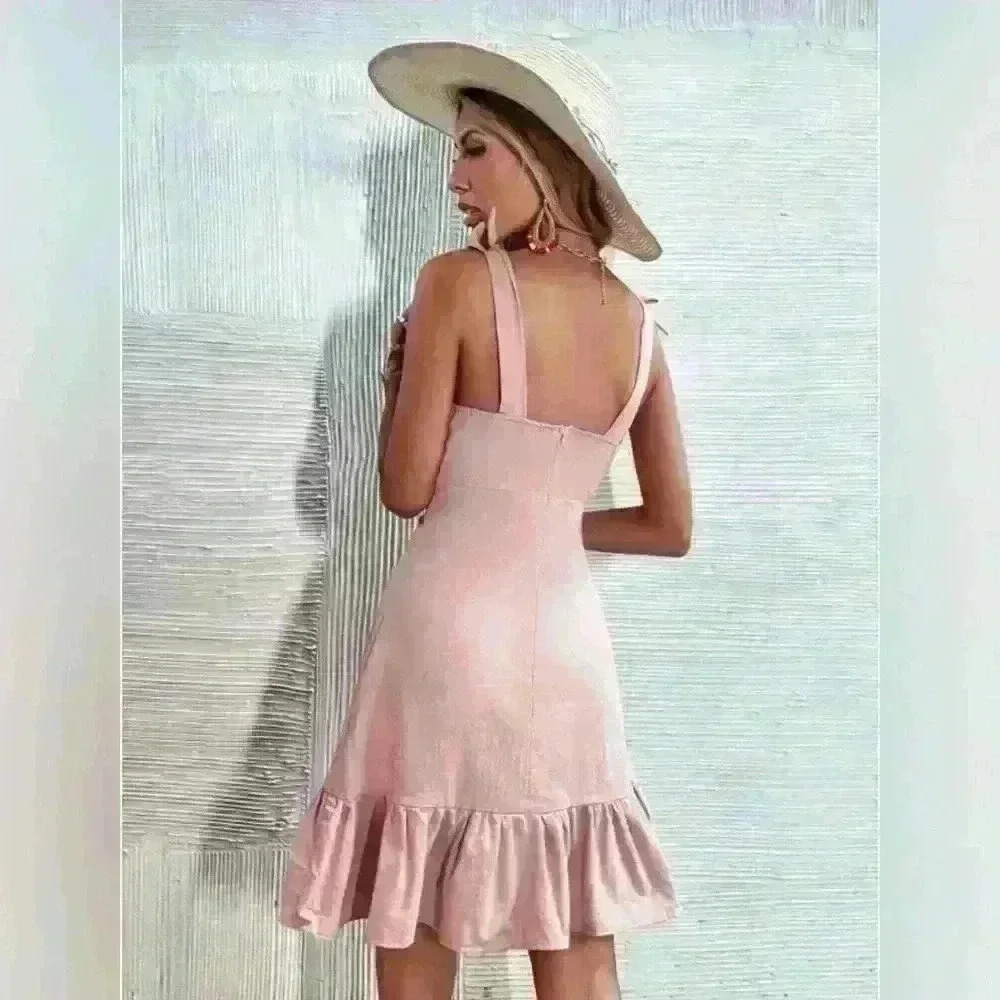 NWT Brand new, blush pink cotton muslin cami dress - Picture 5 of 5